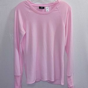 Activ8 Women's Pink Long Sleeve Knotted Back Top Blouse Size- Small